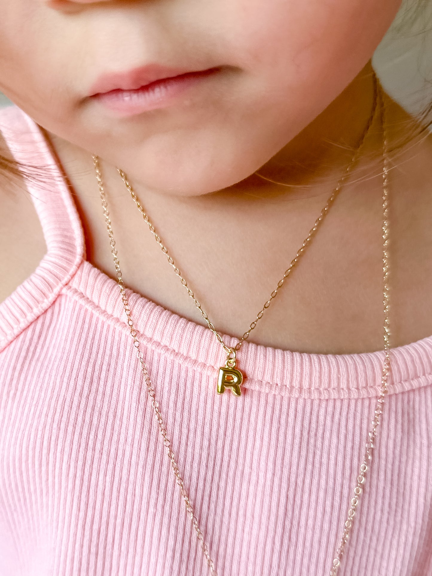 tiny balloon letter necklace