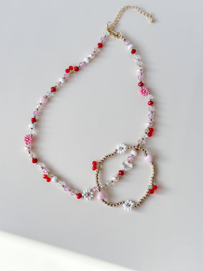 cherries, hearts and flowers, oh my! bracelet