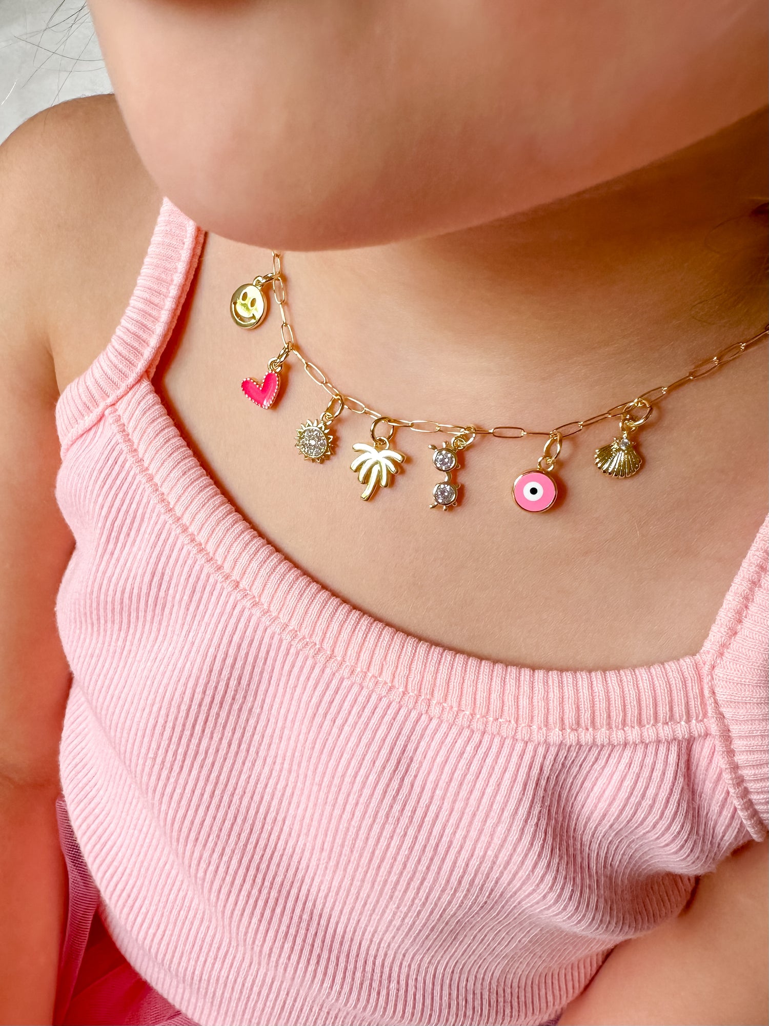 dainty summer charm necklace