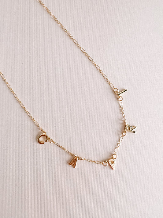 gold NAME necklace