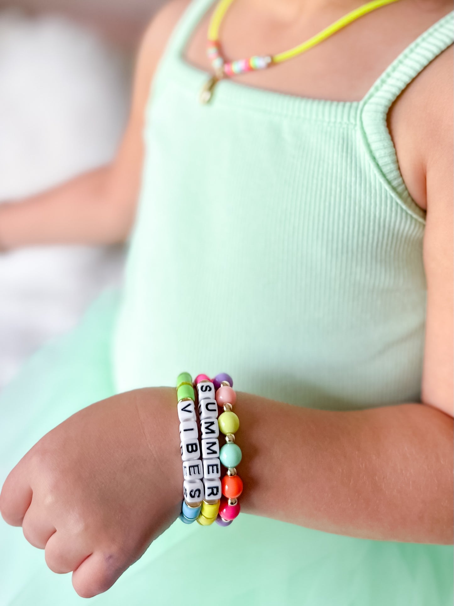 summer vibes chunky name bracelet