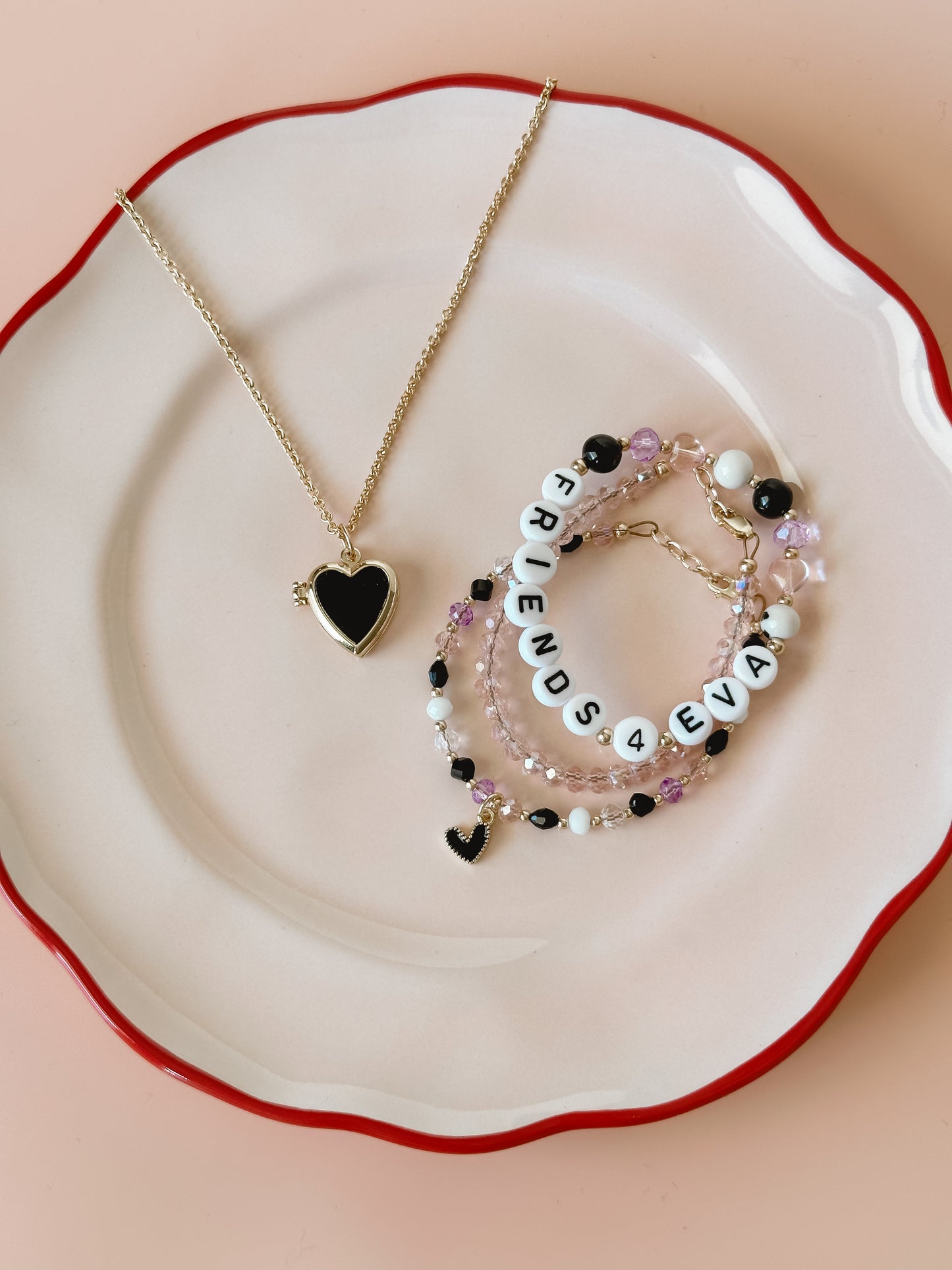 Midnight heart locket necklace