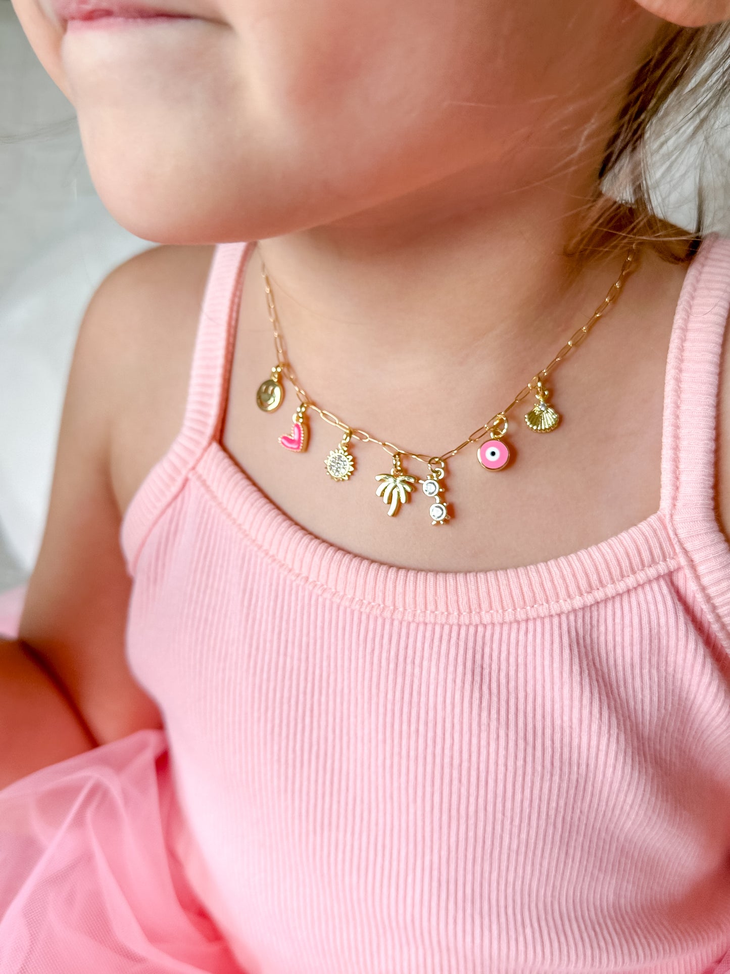 dainty summer charm necklace