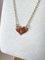 initial hand stamped heart necklace