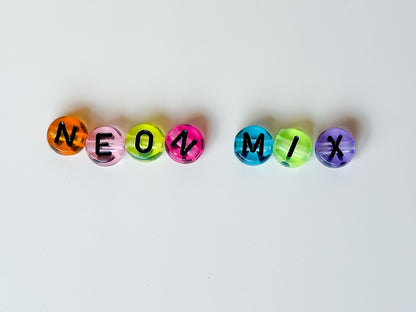 neon 4mm stacker name bracelet