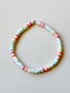 mother of pearl rainbow heishi bracelet