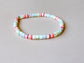 mother of pearl rainbow heishi bracelet