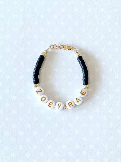 3mm heishi name bracelet