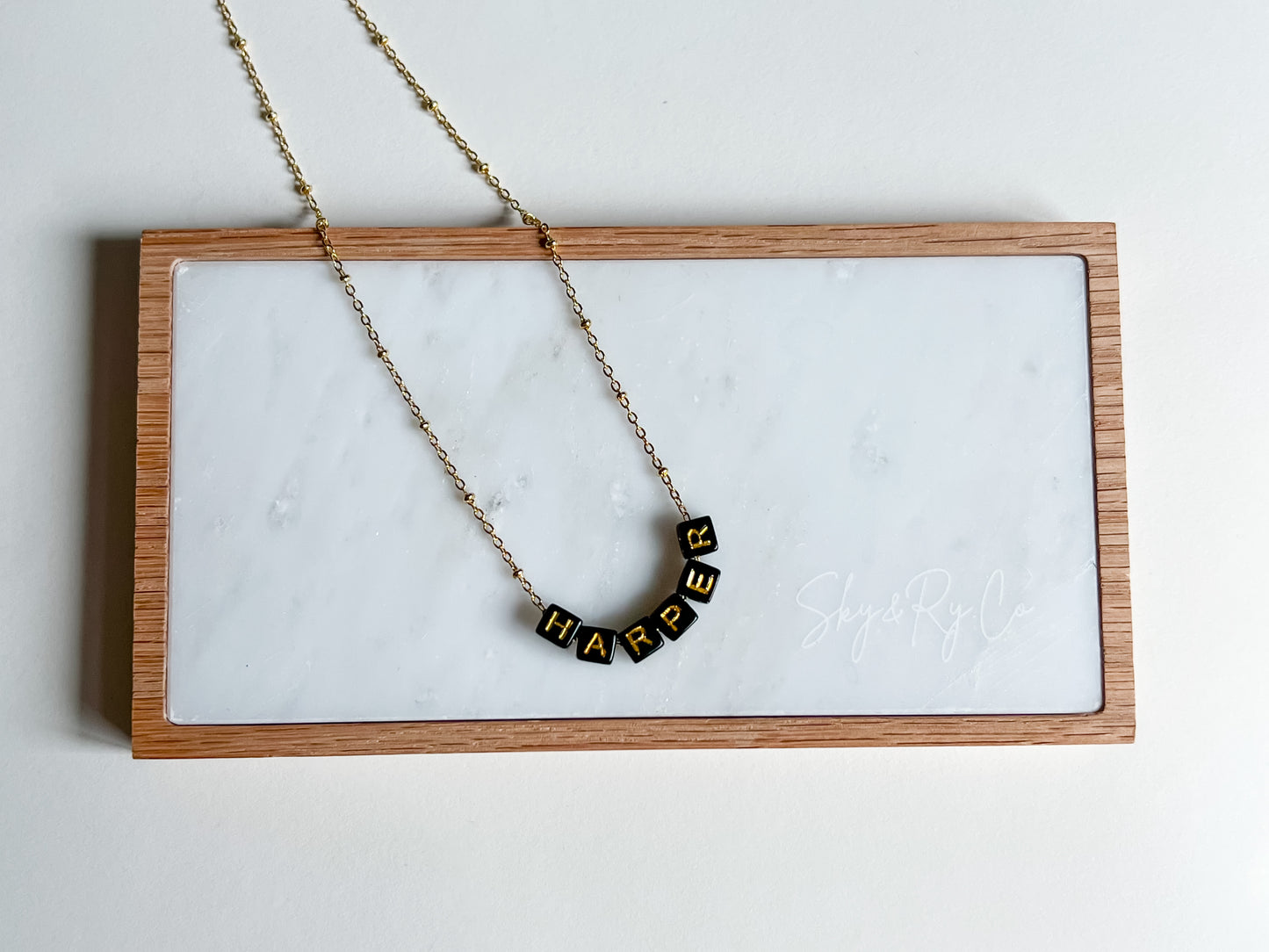 square letter necklace