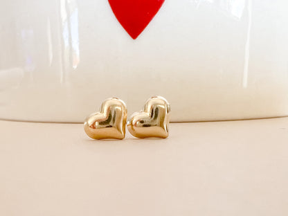 puffy heart earrings